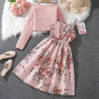 Set de Ropa Floral para Niñas Abrigo Largo de Manga Larga Vestido de Verano Moda Infantil - details 2