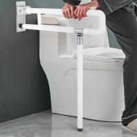 Barra de agarre de seguridad para inodoro plegable, barra de agarre blanca en forma de L para discapacitados, Asa de asistencia para baño y ducha, Riel de mano para inodoro - details 3