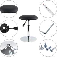 Trabajo Redondo Cuero sintético barbero Rotación Altura Ajustable Acuado para Oficina en casa Hotel Salón Sala Consulta Negro - details 6