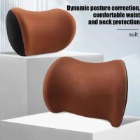 Almohada de cuello ergonómica viscoelástica Almohadilla de apoyo lumbar ajustable para asientos de coche y oficina Accesorios de asiento de larga distancia - details 9