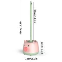 Cepillo De Inodoro Lindo De Cerditos Set De Limpieza De Baño Colgante Sin Esquinas Muertas Material Plástico Doble Pieza - details 6