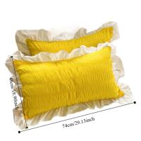 Funda de almohada con volantes de Color caramelo Simple, funda de almohada de princesa de estilo nórdico suave, toalla de almohada cómoda de 48x74cm para dormitorio de niñas, 2 uds. - details 0