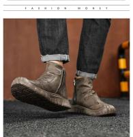Resistente al desgaste para otoño e invierno, botas de ante negras antideslizantes, zapatos nuevos para hombre, botas cómodas de cuero de caña media - details 3