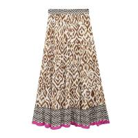 TRAFZA-Conjunto de 2 piezas para mujer, camisa de manga larga con botones decorados, falda larga plisada con cordón de cintura alta, 2024 - details 13