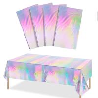Cubierta de mesa de aluminio iridiscente de plástico para fiesta de Navidad, mantel rectangular, cubierta para mesa de comedor, decoración para banquete, fiesta de boda - details 2