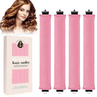 Durante la noche con gancho, plancha elástica satinada sin calentar, una herramienta de rizado multifuncional adecuada para todo tipo de cabello - rosa - details 7