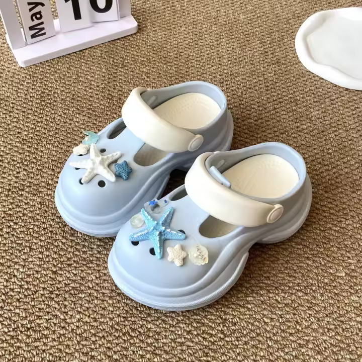 Chanclas frescas de playa con plataforma EVA para verano, aumento de altura. - 1