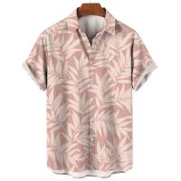 Moda Verano Hawaiiana para Hombres Camisa Suelta con Manga Corta, Estampado 3D Retro, Ideal para Vacaciones en la Playa - details 1