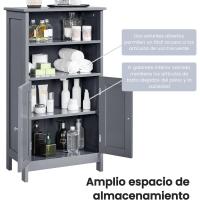 Armario de Baño de Madera Organizador de Almacenamiento con Estante 50x30x92,5cm - details 14