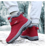 Zapatos de senderismo impermeables para mujer, Botines de cuero para mantener el calor al aire libre, Botas de senderismo de nieve cálidas de felpa antideslizantes, Invierno - details 14