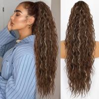 Peluca con cola de caballo con Clip para permanente de maíz, Clip ombré en cola de caballo larga ondulada y rizada, extensión de cola de caballo con cordón, peluca de cola de caballo para fiesta - details 3