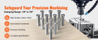 SucceBuy Juego de pinzas de precisión R8 de 13 piezas, 1/8'' - 7/8'', 45 #   Portabrocas de fresadora, TIR de 0,0012"/30μm con 13 cajas de almacenamiento etiquetadas, para fresadoras, prensas de taladro, mandrinadora, centro de mecanizado - details 0