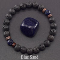 Pulsera de piedra de Lava para hombre, cuentas de piedra lunar de labradorita Natural, pulsera de Buda tibetano, pulsera difusora de aceite de Chakra, joyería para hombre - details 30