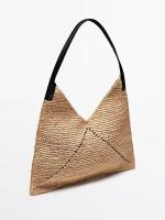 Bolso de paja de gran capacidad de un solo hombro estilo francés, bolso tejido de rafia hueco - details 4