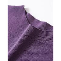 Vestidos cortos de punto estilo patinadora para mujer, cuello redondo, manga asimétrica con pliegues, línea A, primavera 2025 - details 6