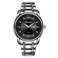 Hombre doble calendario reloj de cuarzo impermeable luminoso negocio - details 7