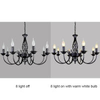 Candelabros de hierro forjado para decoración de interiores, lámparas modernas de color negro para comedor, sala de estar y hotel - details 5