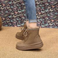 Botas cortas y tobilleras de suela gruesa cómodas para caminar al aire libre para mujer con logo de Dropshipping invierno nieve - details 4