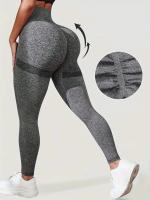 Pantalón de Yoga de cintura alta para mujer, ropa deportiva para correr, ciclismo y gimnasio, pantalones adelgazantes y levantamiento de cadera, mallas de Color sólido - details 9