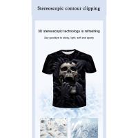 Camiseta 3D De Hombre Con Estampado De Calavera Talla Grande Estilo Casual Verano Manga Corta Transpirable Ropa Diaria - details 1