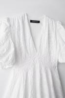Mini vestido de verano para mujer 2025 estilo elegante con bordado cuello en V manga corta decoración floral casual para fiesta en la playa. - details 3