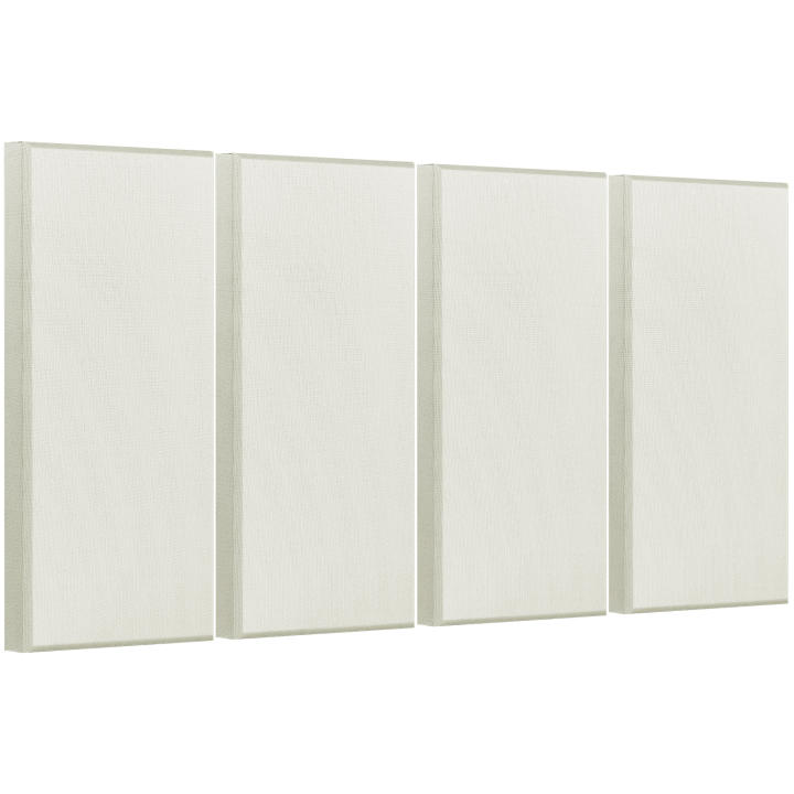 SucceBuy 4 paneles acústicos, 2 pulgadas de grosor, 23,6 x 11,8 pulgadas, paneles de fibra de vidrio que absorben el sonido, paneles de pared autoadhesivos insonorizados, para estudios, oficina, cine en casa, sala de reuniones, beige