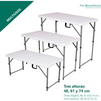 Plegable Sólido 120*60*48/61/74cm Altura Regulable y portátil Normativa Uso público Interior/Exterior (EN 581-1/3). Tablero Resina HDPE 3,5cm Capacidad 4 Personas - details 5