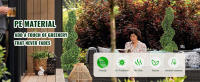 SucceBuy Árbol topiario de boj artificial, árboles topiarios de imitación con hojas adicionales, juego con clasificación UV para decoración del hogar interior/exterior. - details 1