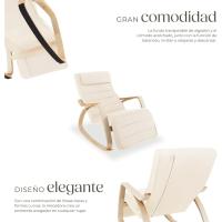 Silla Mecedora Ergonómica, Reposapiés Ajustable en 5 Posiciones, Cojín Mullido con Cierre, Almohadillas Antideslizantes, Estructura Robusta, Sillon Lectura, Muebles de Salon - Gris Oscuro - details 11