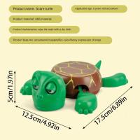 Posavasos de tortuga con prensa para sonar, ojos abiertos, expresión divertida, almohadilla para taza de agua, Base creativa de tortuga asustada - details 0