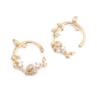 10 Uds. Colgantes de conexión de hojas de árbol de 2 agujeros de Color dorado de 18K, pendientes de alta calidad, accesorios Diy, sitio web oficial Rosediy - details 0