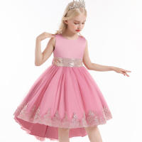 Vestido de niña elegante y moderno para princesa, con cola de malla y flores, ideal para presentaciones de piano. - details 18