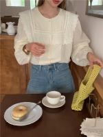 Blusa de verano para mujer, camisa de primavera, blusa para mujer, Blusas largas de gasa, informales, elegantes, Vintage, de manga larga, holgada de gran tamaño, blanca - details 31