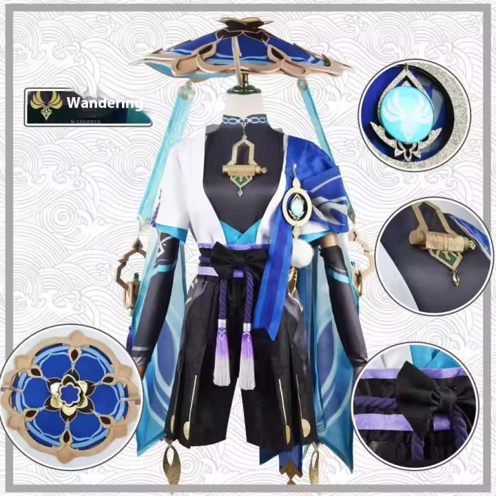 Genshin Impact Cosplay Mejora de Jacquard Ver Ganyu Aether Zhongli Kaveh - 1