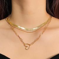 Collar de Cadena de Hueso de Serpiente de Amor en Capas Accesorio Diario Personalizado para Mujeres - details 0