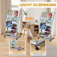 Soporte para folletos y revistas – Soporte inclinado para libros y revistas con 4 estantes (blanco, 4 capas, 59,5 cm de ancho) - details 11