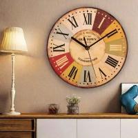 Reloj de pared silencioso de madera Vintage, diseño moderno, reloj Retro rústico Vintage, decoración para el hogar, oficina, cafetería, arte, reloj de pared grande - details 1