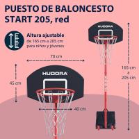 Start Soporte de Baloncesto 205 - Ajustable en altura de 165-205 cm - Canasta de baloncesto móvil con soporte para niños y adolescentes - Canasta de baloncesto para exteriores con ruedas - details 1