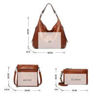 Bolso de hombro de piel sintética para mujer, conjunto de tres piezas, suave - details 13