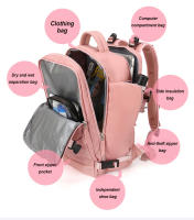 Bolsa de gimnasio USB de 17 pulgadas para mujer, mochila seca y húmeda, mochila de nailon para mujer, bolso de hombro para estudiante, mochila escolar para computadora portátil - details 8