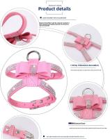 con lazo de imitación de diamante brillante, correa para el pecho para perros pequeños y medianos, antirotura - details 8