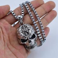 Collar de calavera malvada Retro de Hip Hop, Collar con colgante de calavera de Metal, cadena de calavera gótica, joyería de estilo Punk para hombres y mujeres - details 1