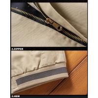 Autumn And Winter New Men's Fashion Aviator Jacket Fleece Thickened Warm Baseball Jacket Solid Color Zipper Large Size Top M-5XL - details 9