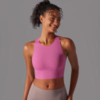 Sujetador de Yoga sin costuras para mujer, chaleco de Yoga Sexy, Sujetador deportivo de alto impacto para entrenamiento, Tops deportivos sin mangas para gimnasio - details 3