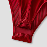 Shaper body sling mesh perspectiva simple hot girl ins viento aros de acero reunir onesie rojo - details 0