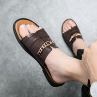 Fregona fresca y transpirable para hombre, cubierta de cuero informal británica, zapatillas para pies, versión coreana, fregona de una pieza a la moda, novedad de 2022 - details 15