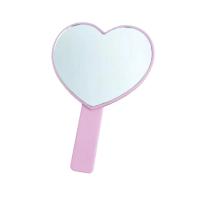 Handheld Mirror Small Heart Shaped Makeup Mirror Portable Plastic Travel Mirror for Women Girls