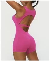 Traje de Yoga de Color sólido para mujer, traje deportivo sin costuras con espalda alta y realce de cadera, ropa deportiva transpirable de secado rápido para exteriores - details 9