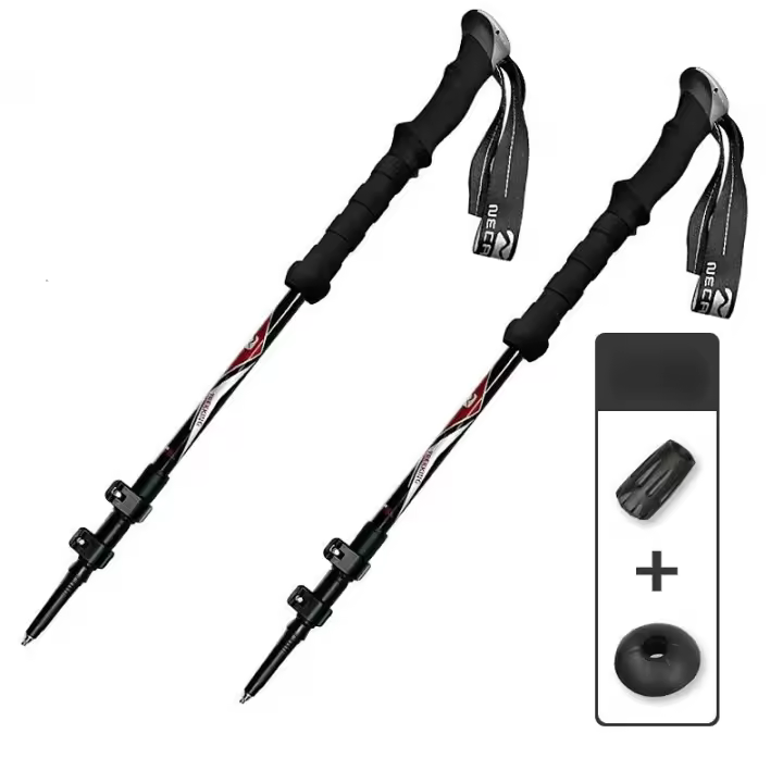 Palos de Senderismo Nórdicos de Fibra de Carbono 2Pcs Ajustables y Telescópicos Ultraligero para Camping y Excursionismo - 1