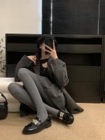 Mocasines perezosos con bloqueo de metal de un pedal, nuevos zapatos de cuero pequeños con plataforma de cabeza redonda de estilo británico - details 28